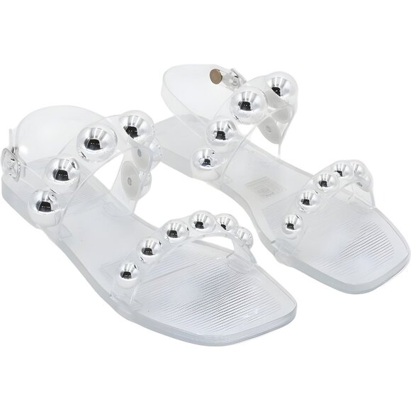 Jeffrey Campbell Gum-Drop Jelly Sandals Clear Beaded Strappy Women's US 8 - Picture 4 of 6